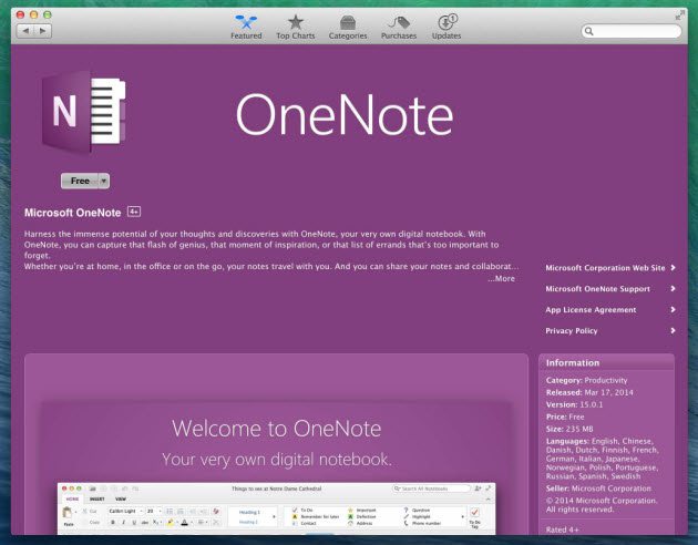 send to onenote for mac